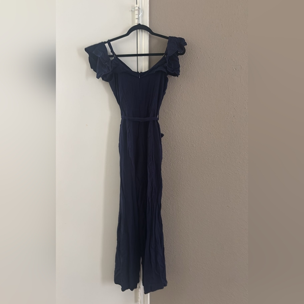 Blue Off-the-Shoulder Maxi Gown for Wedding Guests